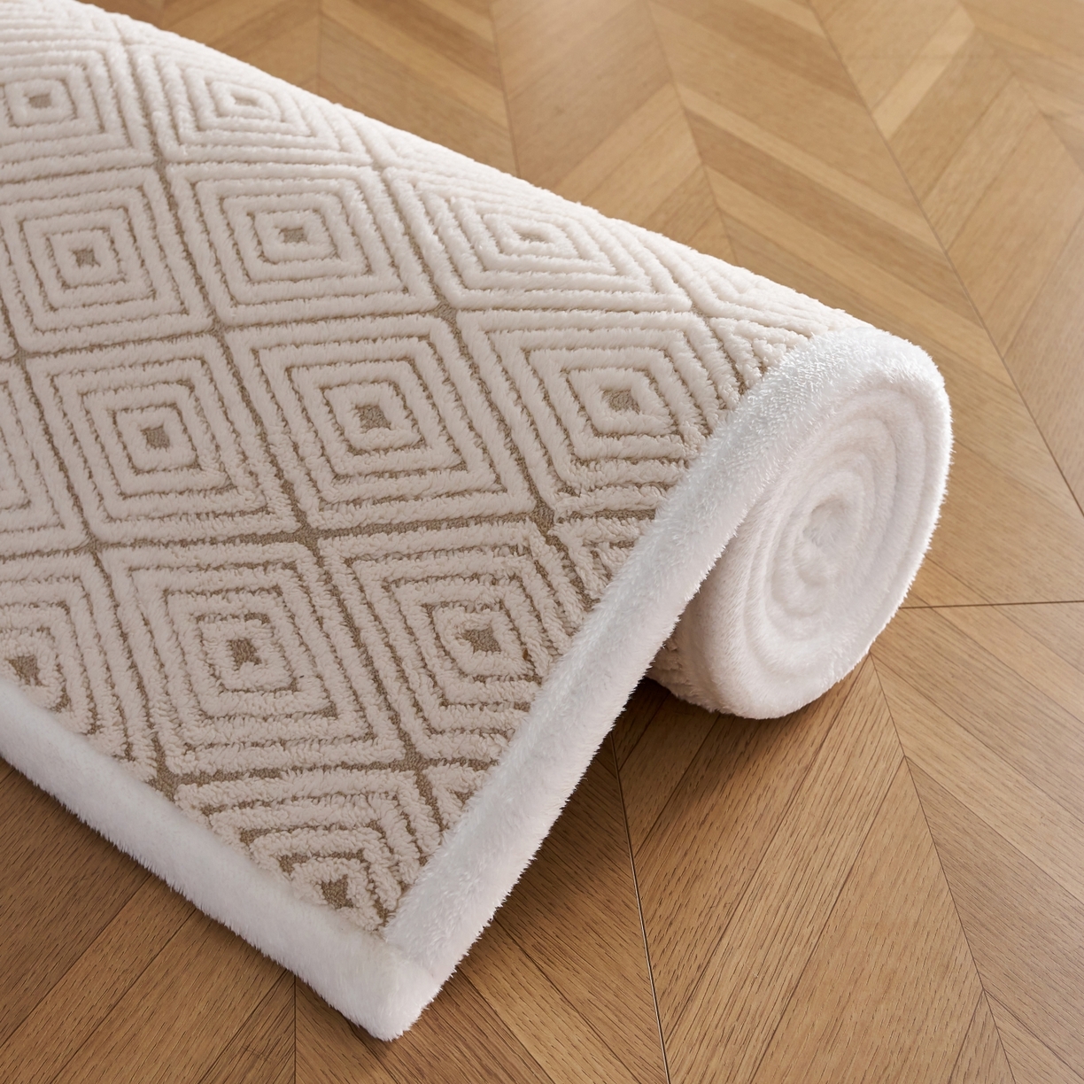 91家纺网 家纺一手货源 找家纺 航途席业 2025新款亲肤舒适地垫 梦回-仙米