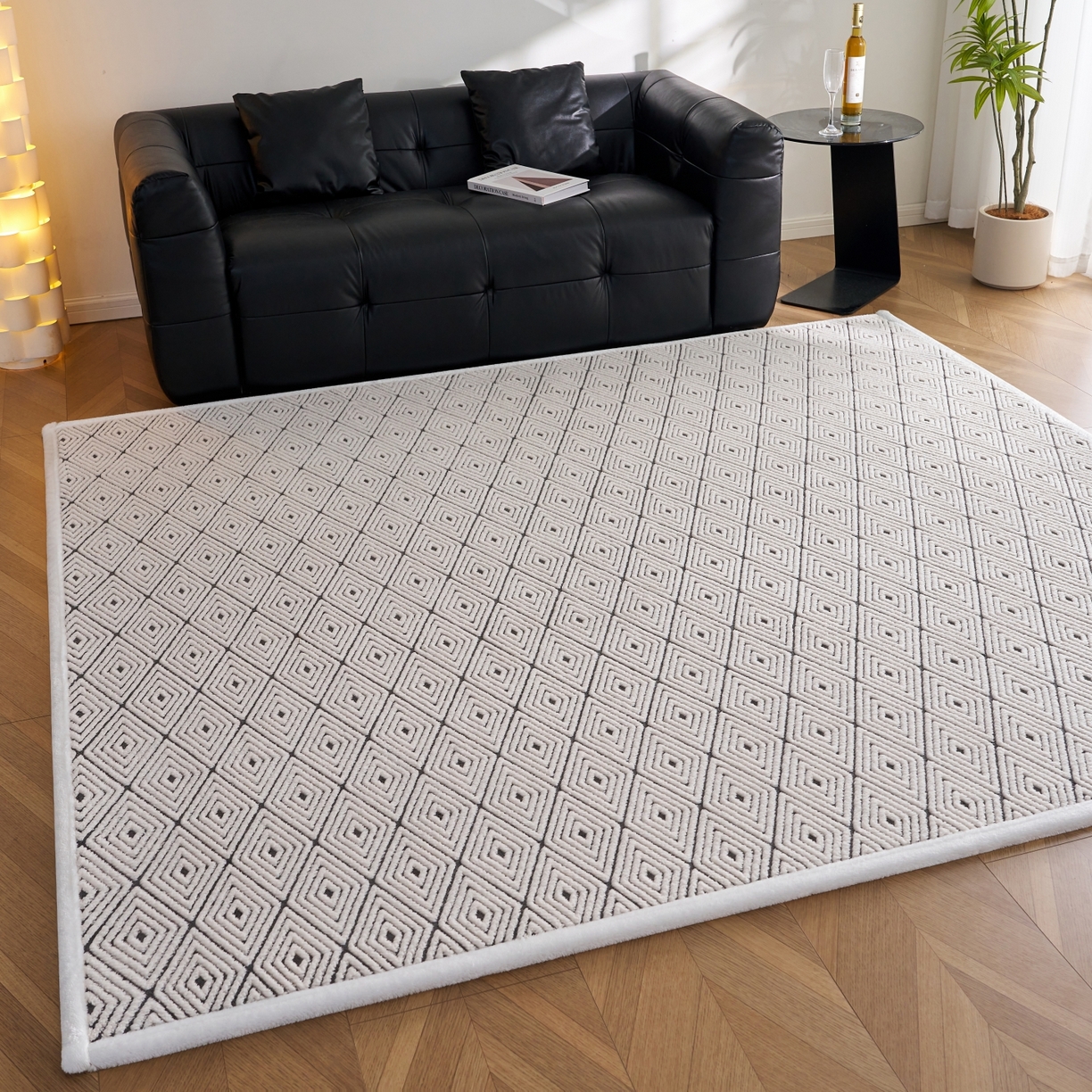 91家纺网 家纺一手货源 找家纺 航途席业 2025新款亲肤舒适地垫 梦回-烟灰