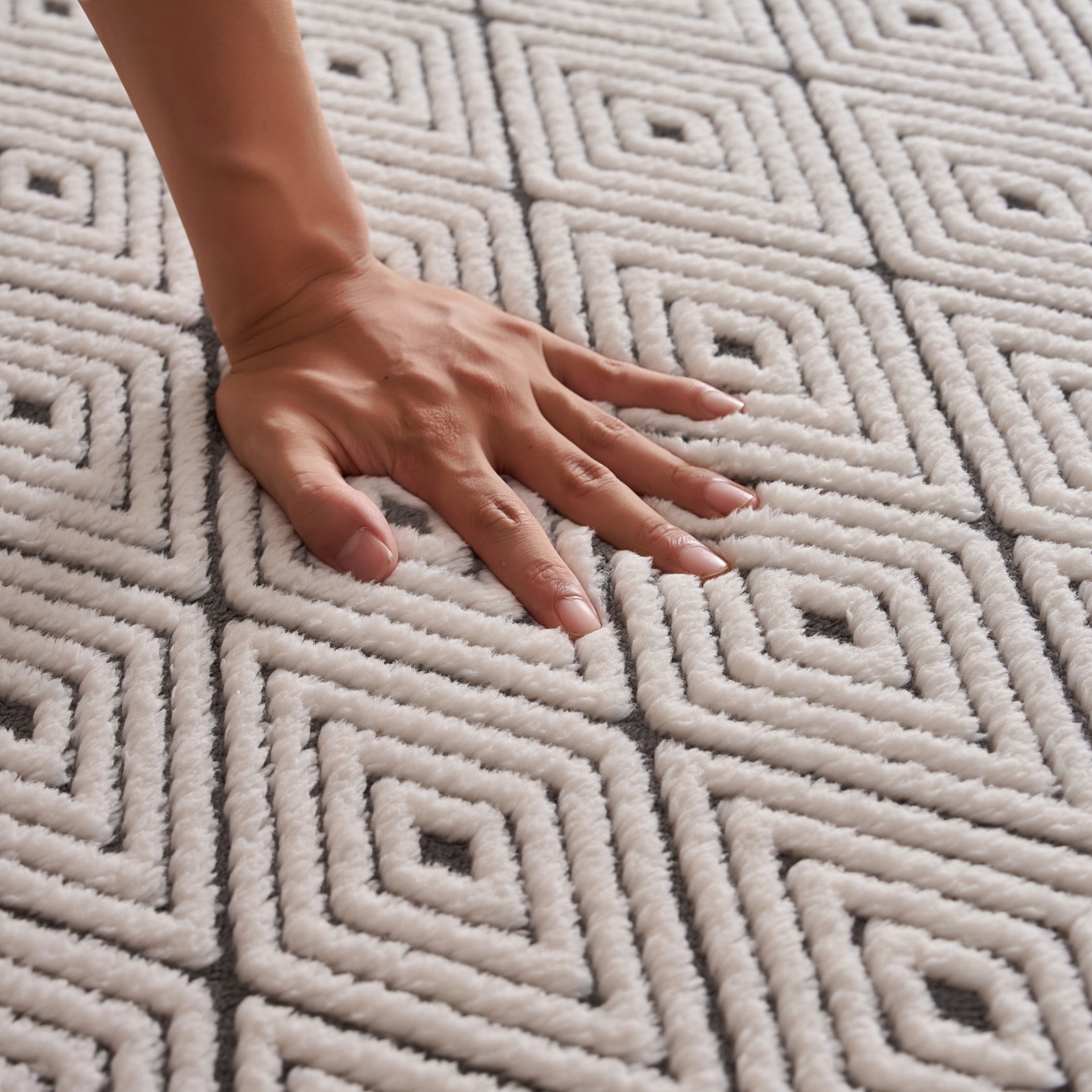 91家纺网 家纺一手货源 找家纺 航途席业 2025新款亲肤舒适地垫 梦回-烟灰