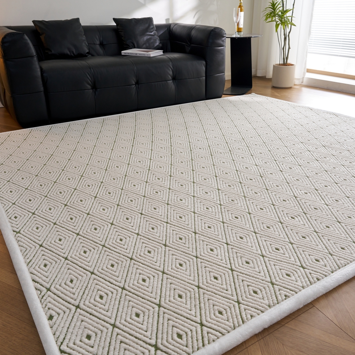 91家纺网 家纺一手货源 找家纺 航途席业 2025新款亲肤舒适地垫 梦回-竹绿