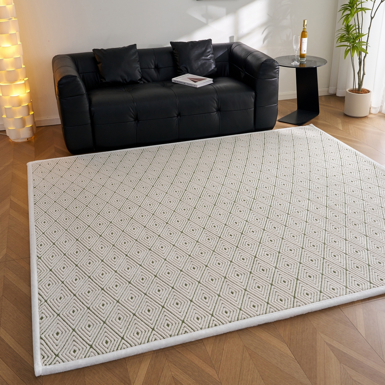 91家纺网 家纺一手货源 找家纺 航途席业 2025新款亲肤舒适地垫 梦回-竹绿