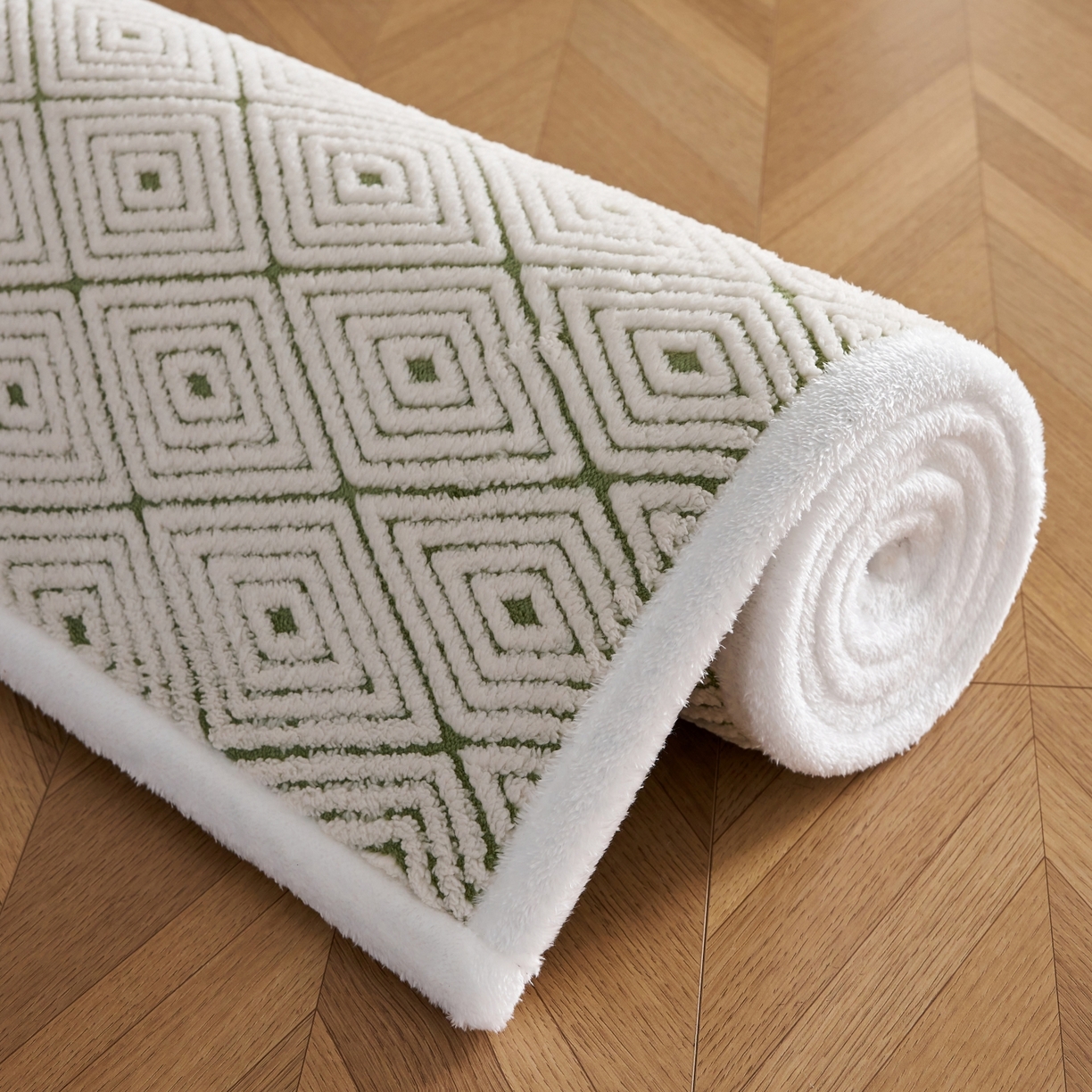 91家纺网 家纺一手货源 找家纺 航途席业 2025新款亲肤舒适地垫 梦回-竹绿