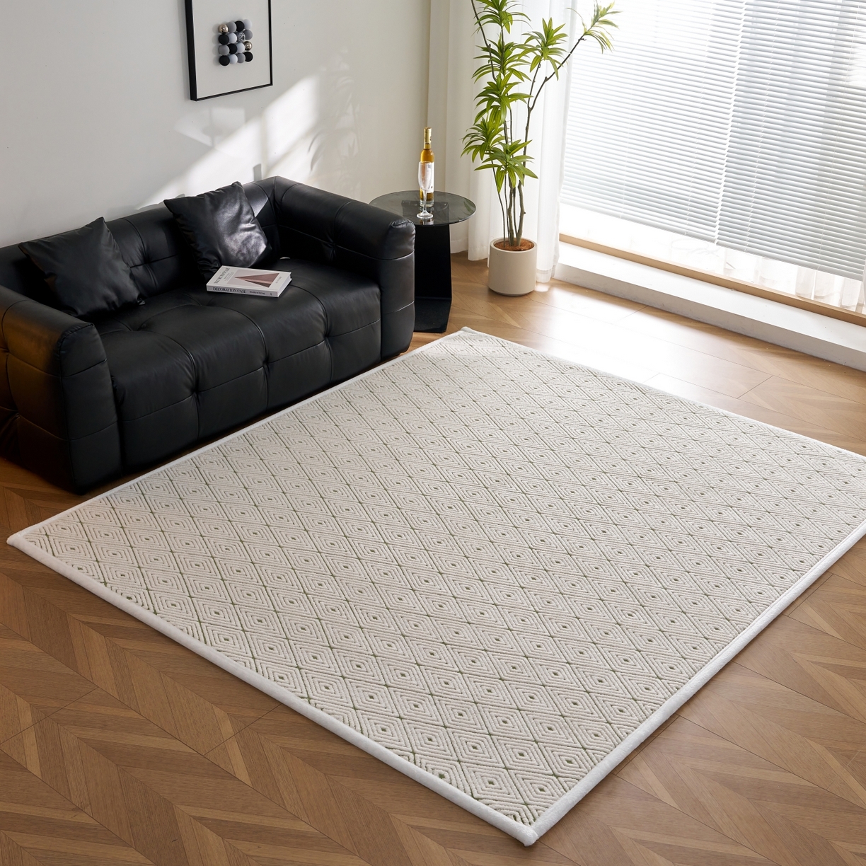 91家纺网 家纺一手货源 找家纺 航途席业 2025新款亲肤舒适地垫 梦回-竹绿