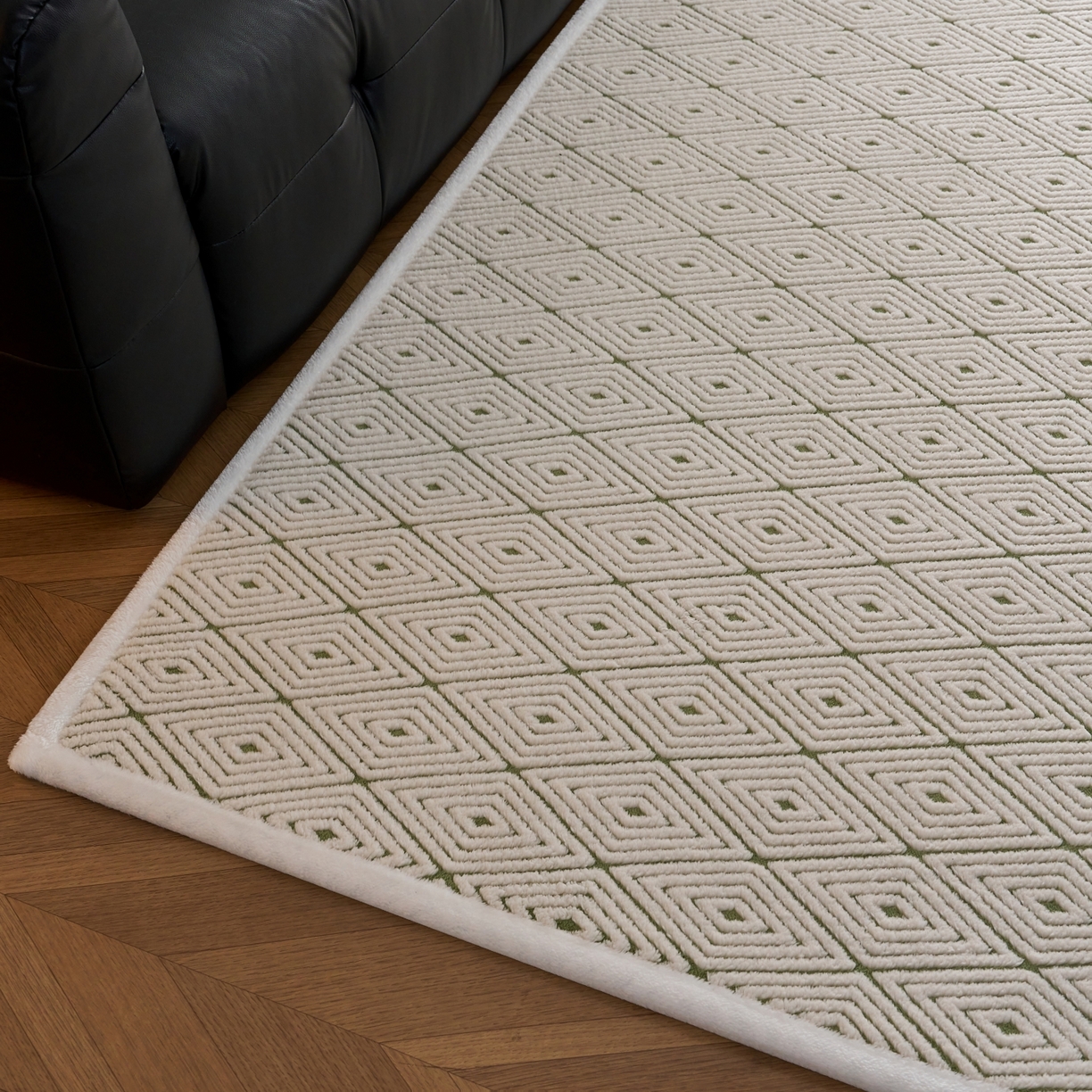 91家纺网 家纺一手货源 找家纺 航途席业 2025新款亲肤舒适地垫 梦回-竹绿