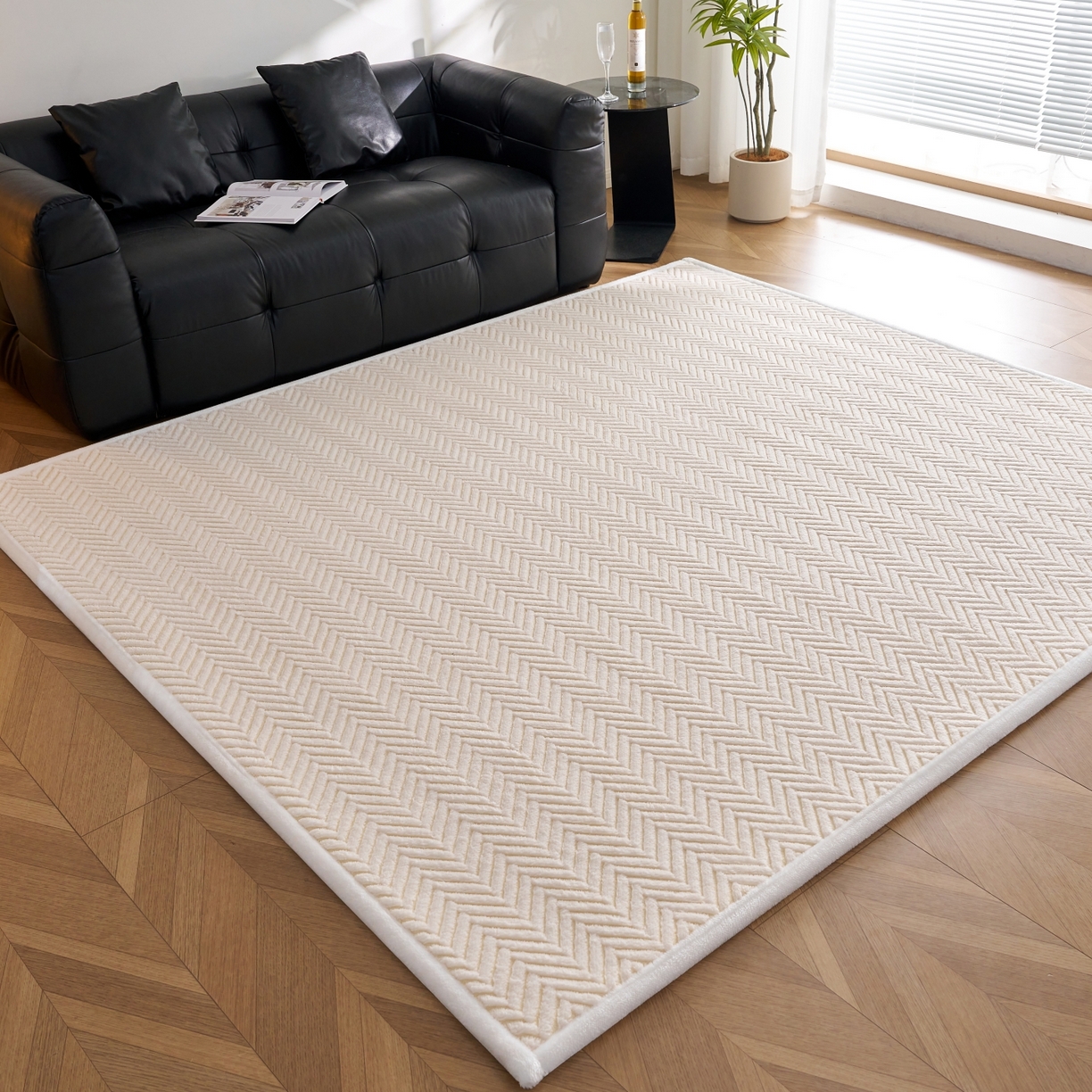 91家纺网 家纺一手货源 找家纺 航途席业 2025新款亲肤舒适地垫 莫妮-暖月