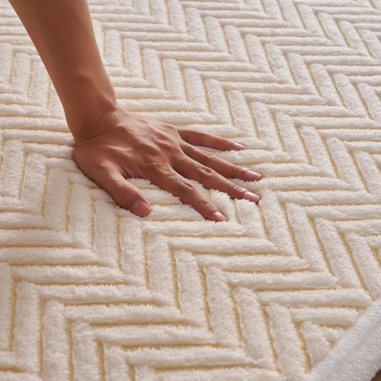 91家纺网 家纺一手货源 找家纺 航途席业 2025新款亲肤舒适地垫 莫妮-暖月