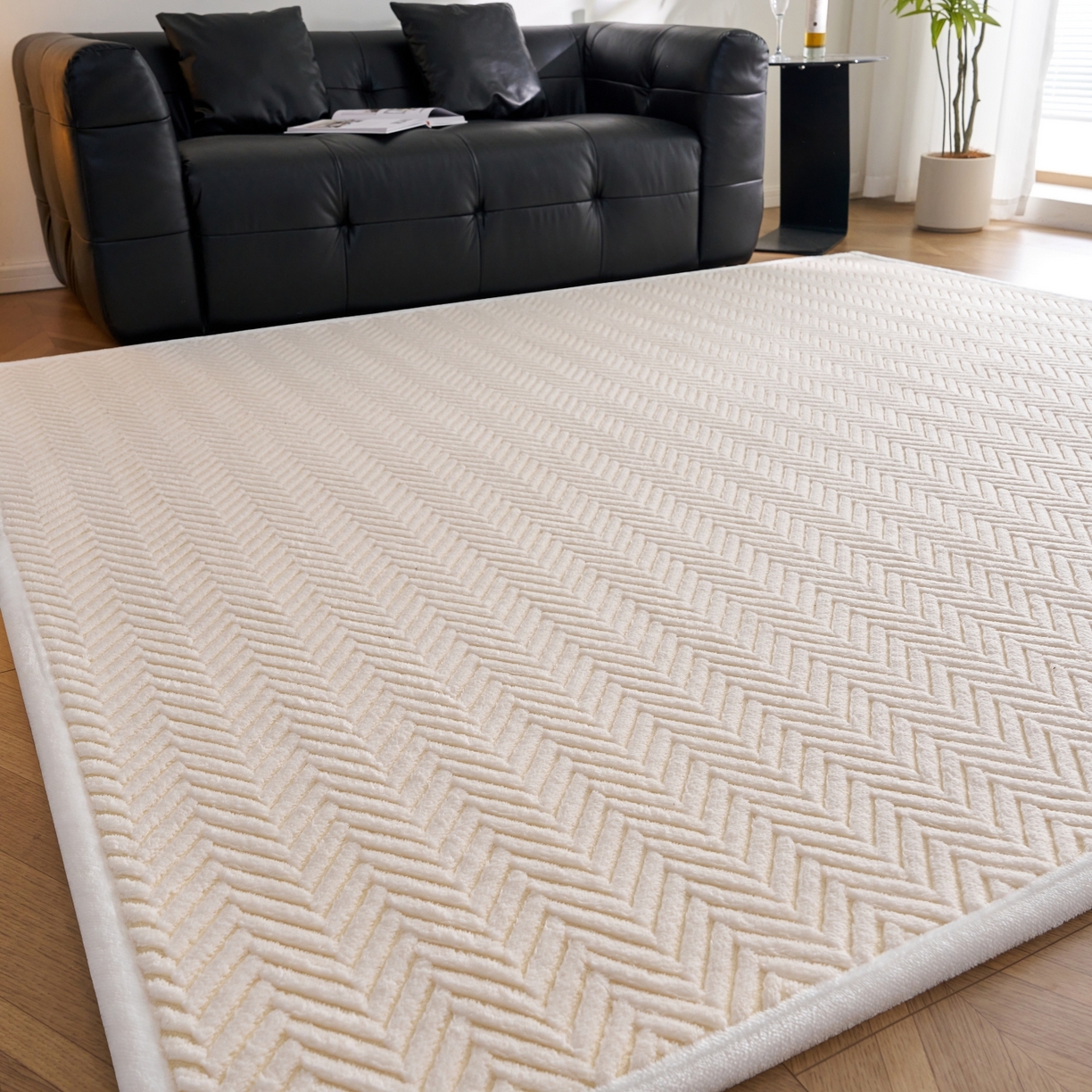 91家纺网 家纺一手货源 找家纺 航途席业 2025新款亲肤舒适地垫 莫妮-暖月