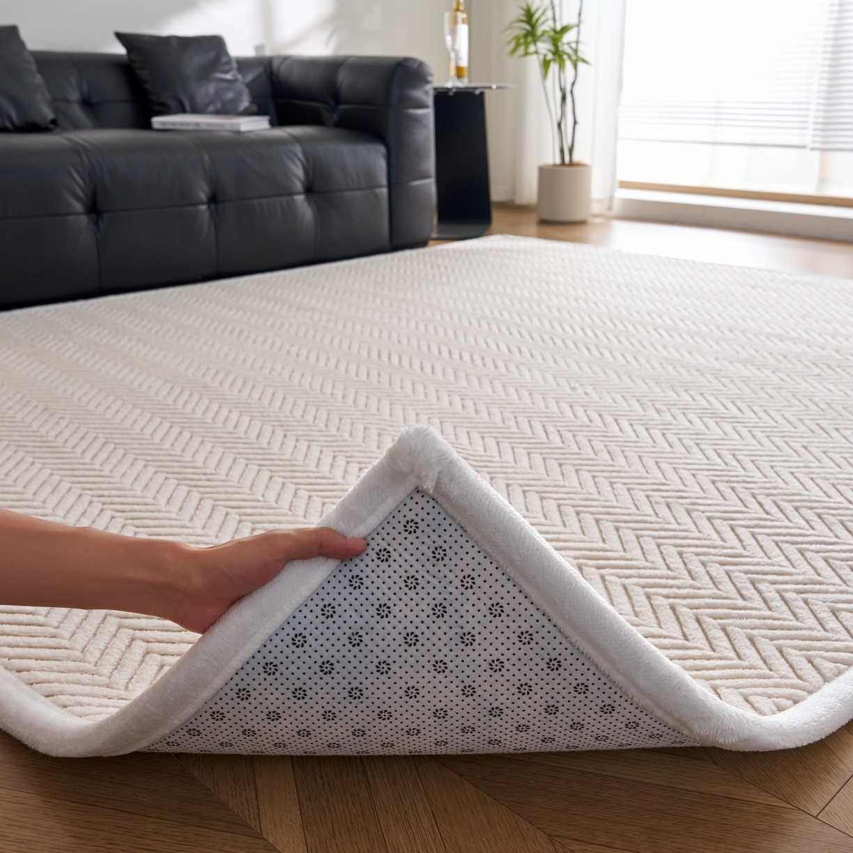 91家纺网 家纺一手货源 找家纺 航途席业 2025新款亲肤舒适地垫 莫尼-仙米