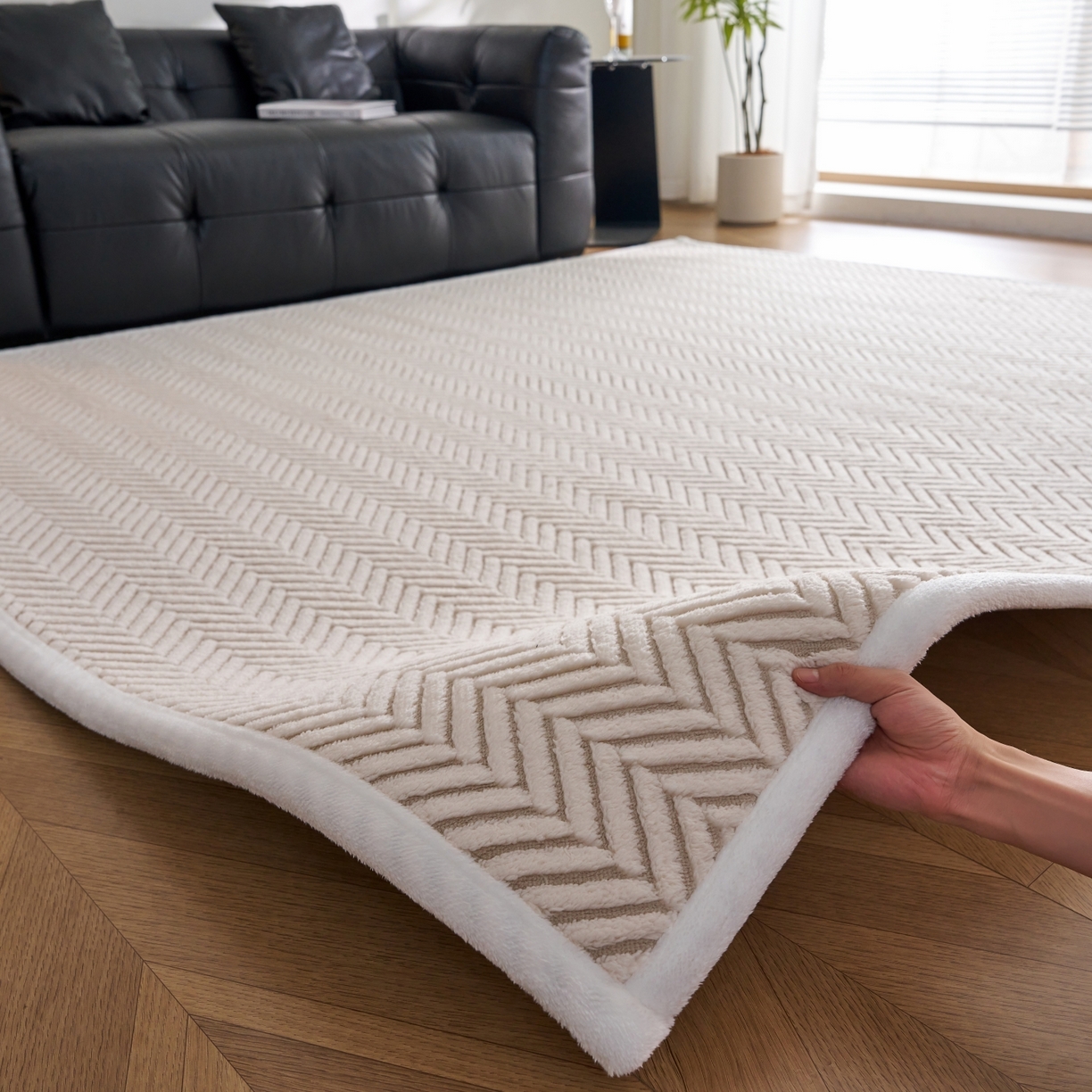 91家纺网 家纺一手货源 找家纺 航途席业 2025新款亲肤舒适地垫 莫尼-仙米