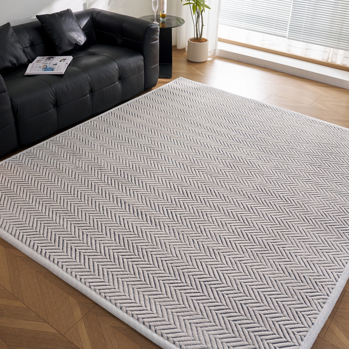 91家纺网 家纺一手货源 找家纺 航途席业 2025新款亲肤舒适地垫 莫尼-远蓝