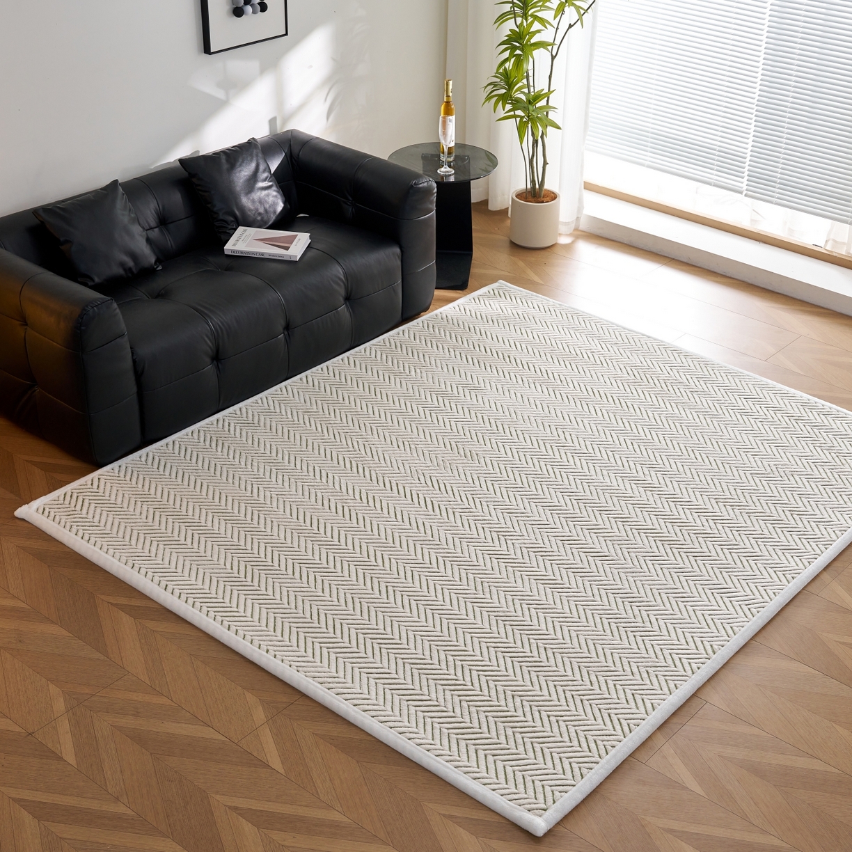 91家纺网 家纺一手货源 找家纺 航途席业 2025新款亲肤舒适地垫 莫尼-竹绿