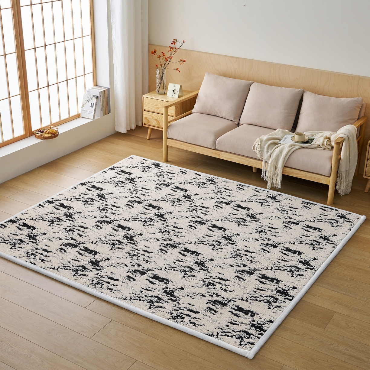 91家纺网 家纺一手货源 找家纺 航途席业 2025新款亲肤舒适地垫 银河-皓月