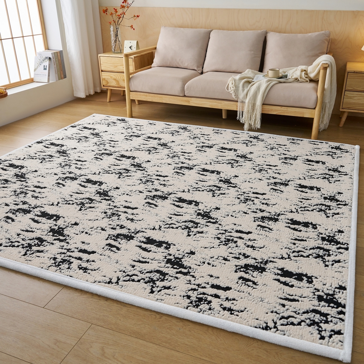 91家纺网 家纺一手货源 找家纺 航途席业 2025新款亲肤舒适地垫 银河-皓月