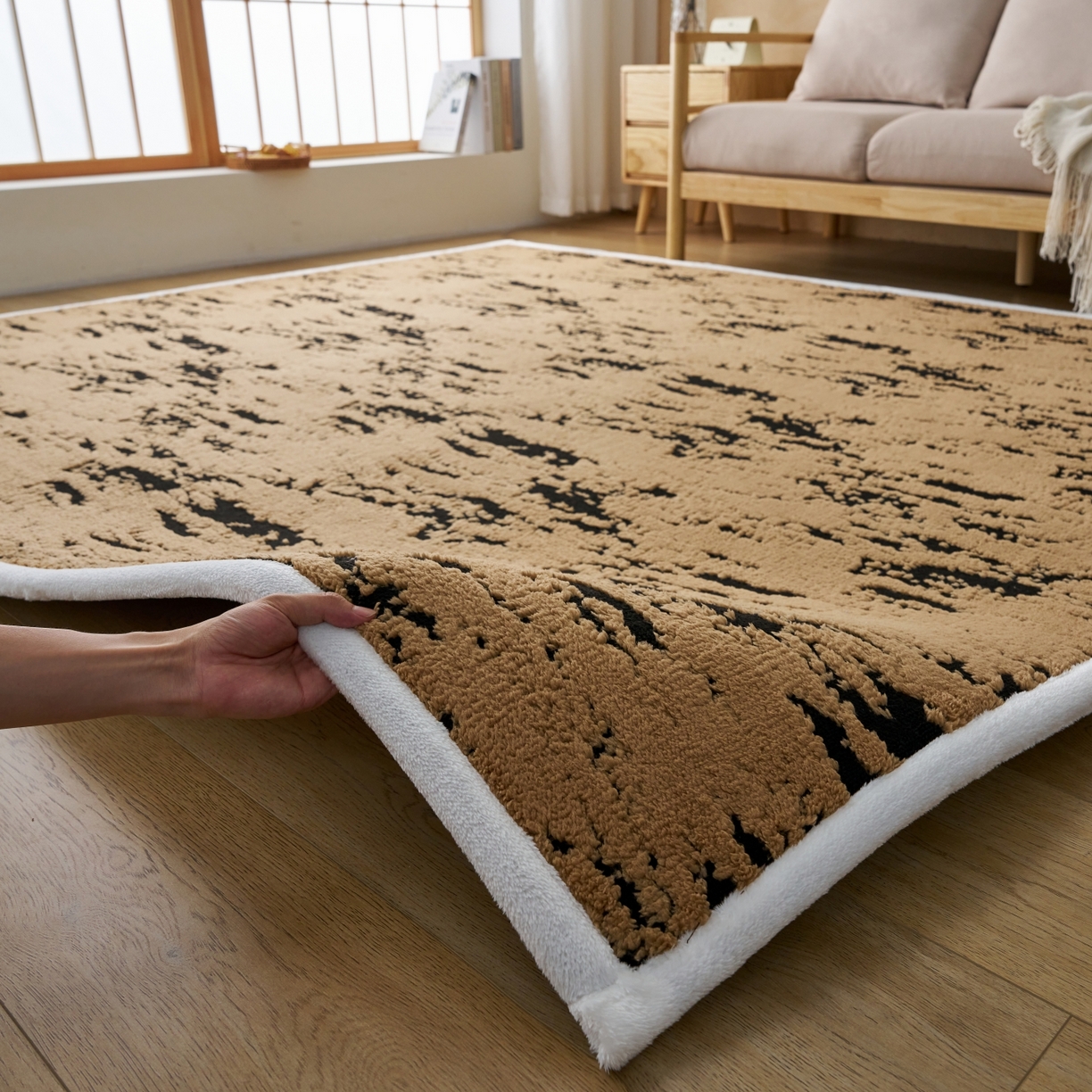 91家纺网 家纺一手货源 找家纺 航途席业 2025新款亲肤舒适地垫 银河-云咖