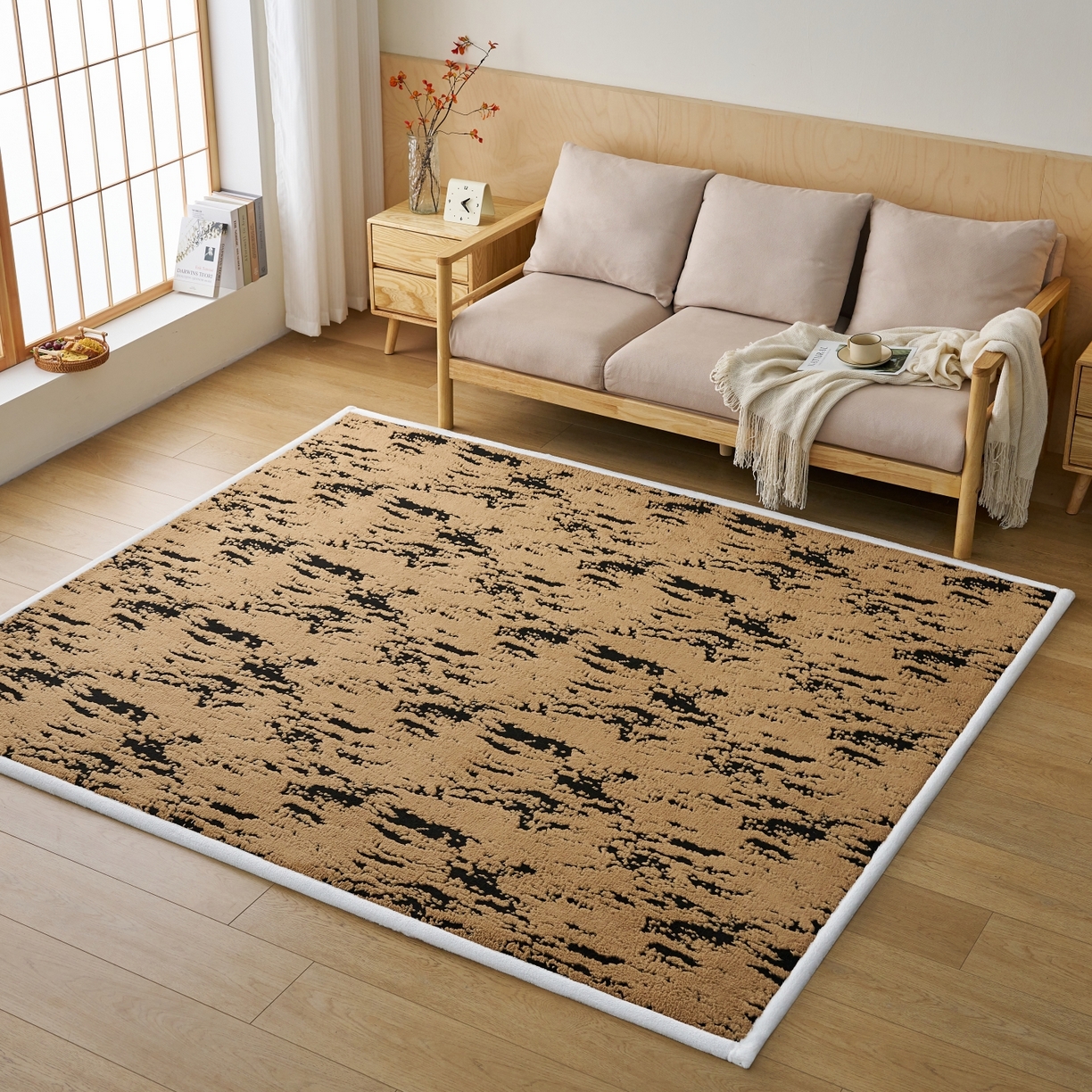 91家纺网 家纺一手货源 找家纺 航途席业 2025新款亲肤舒适地垫 银河-云咖