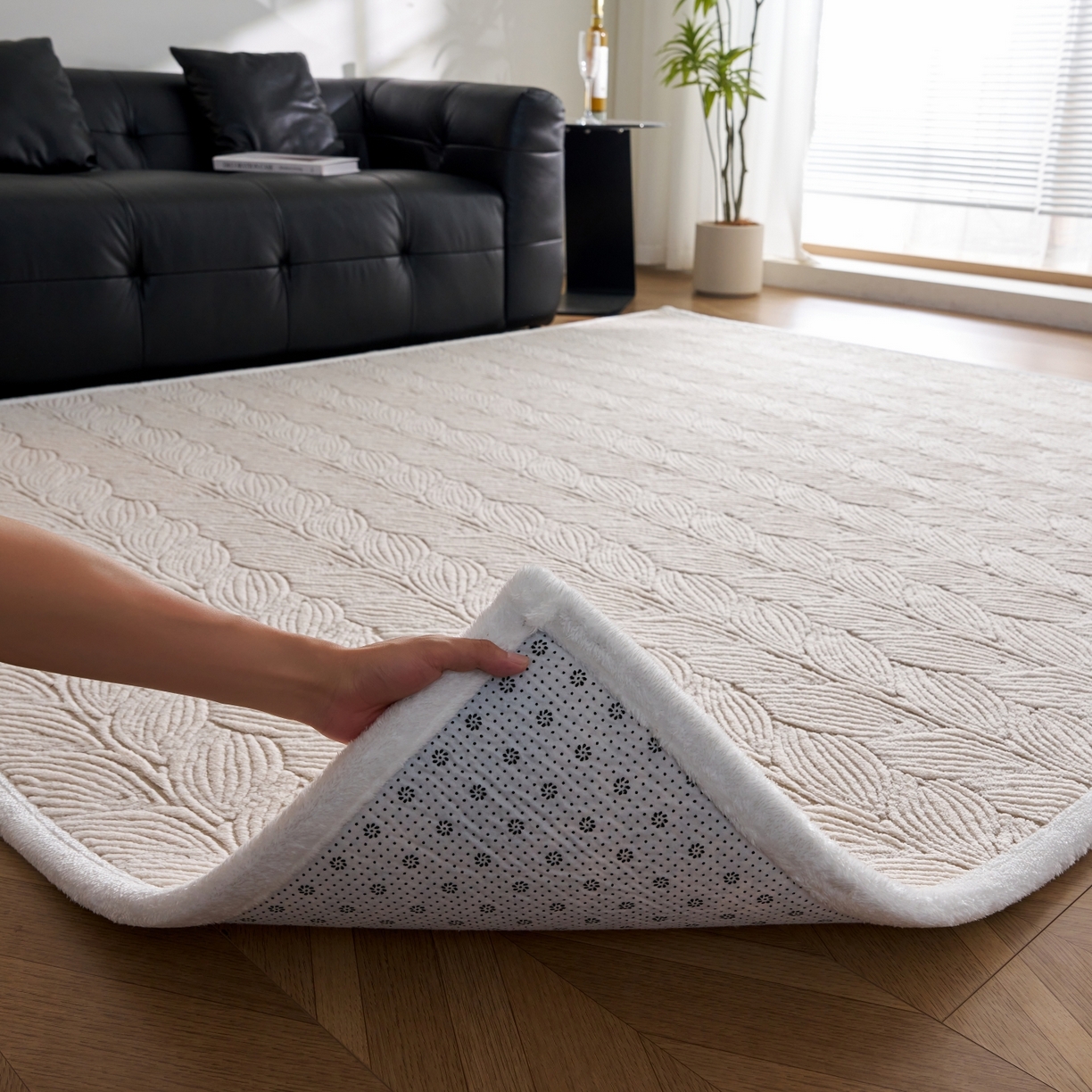 91家纺网 家纺一手货源 找家纺 航途席业 2025新款亲肤舒适地垫 羽墨-仙米