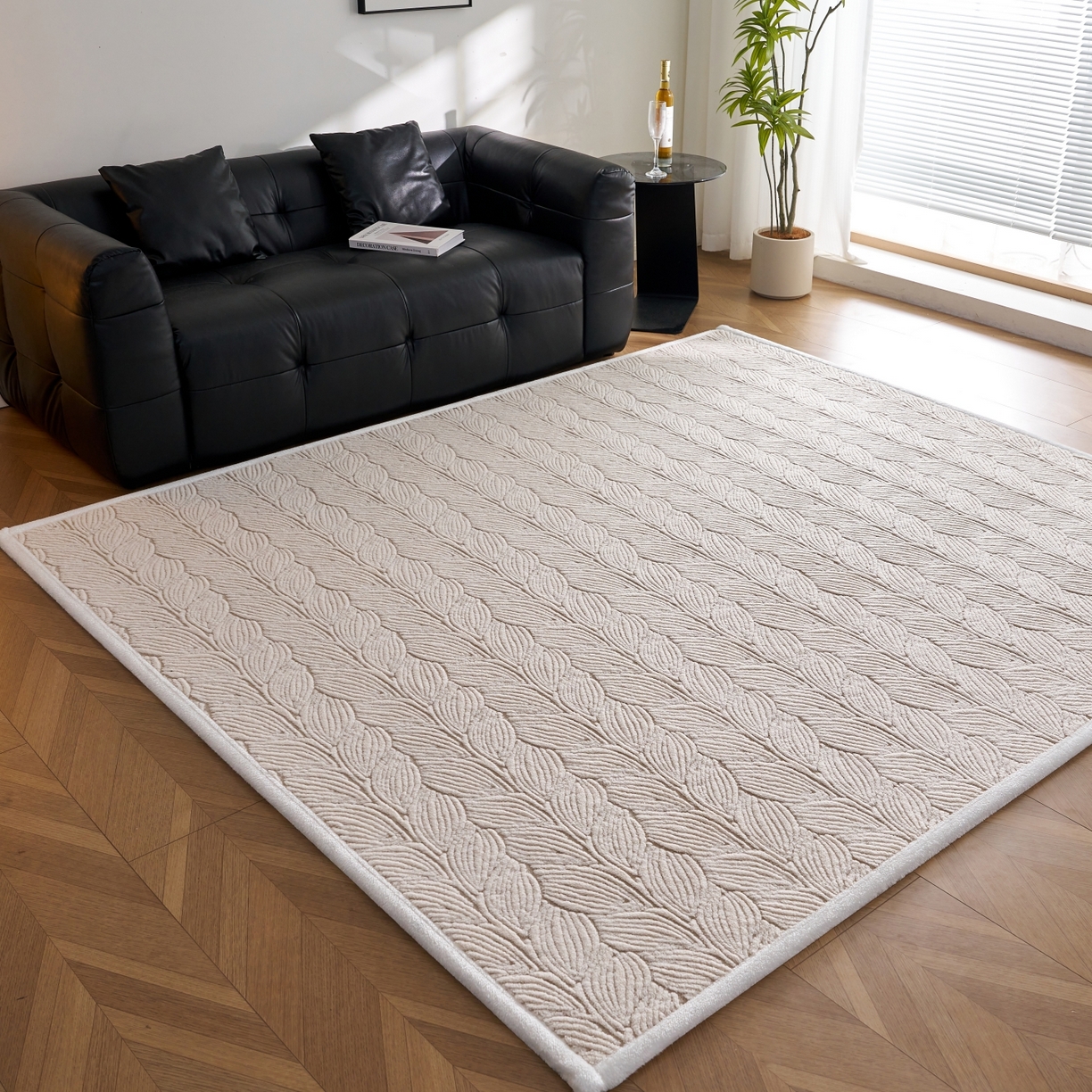 91家纺网 家纺一手货源 找家纺 航途席业 2025新款亲肤舒适地垫 羽墨-仙米