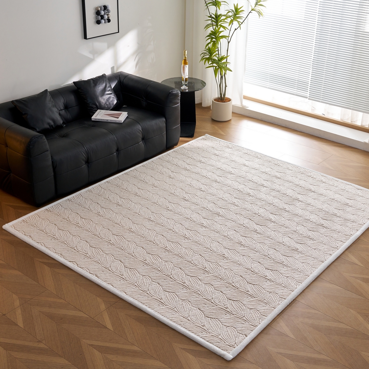 91家纺网 家纺一手货源 找家纺 航途席业 2025新款亲肤舒适地垫 羽墨-仙米