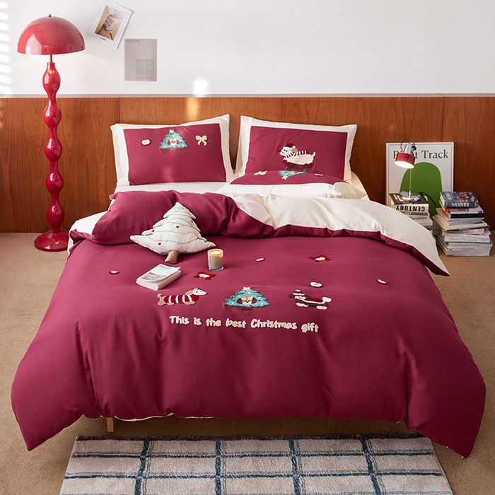 91家纺网 家纺一手货源 找家纺 （总）风向标家纺 2025新款透气软织提花磨毛卡通毛巾绣四件套-风格一