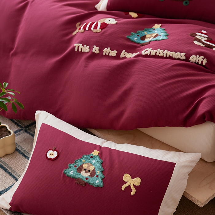 91家纺网 家纺一手货源 找家纺 （总）风向标家纺 2025新款透气软织提花磨毛卡通毛巾绣四件套-风格一