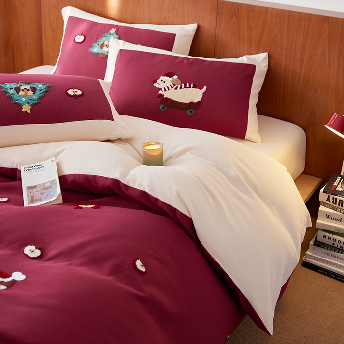 91家纺网 家纺一手货源 找家纺 （总）风向标家纺 2025新款透气软织提花磨毛卡通毛巾绣四件套-风格一