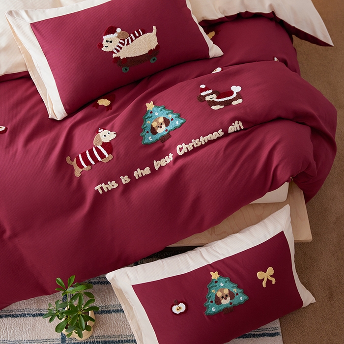 91家纺网 家纺一手货源 找家纺 （总）风向标家纺 2025新款透气软织提花磨毛卡通毛巾绣四件套-风格一