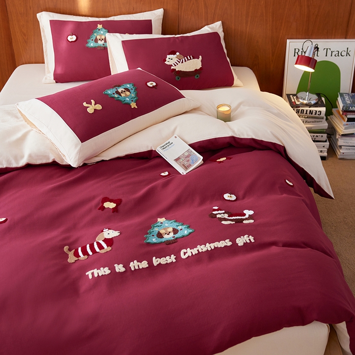 91家纺网 家纺一手货源 找家纺 （总）风向标家纺 2025新款透气软织提花磨毛卡通毛巾绣四件套-风格一