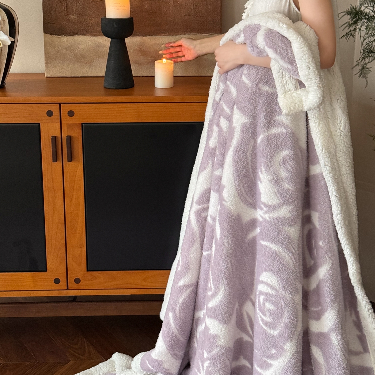 91家纺网 家纺一手货源 找家纺 云栖家居 2025双层加厚单双人毛毯午休毯立体提花羊羔绒盖毯 赫本