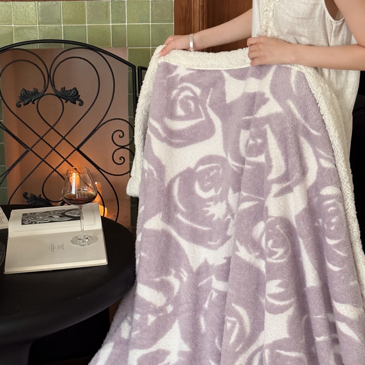 91家纺网 家纺一手货源 找家纺 云栖家居 2025双层加厚单双人毛毯午休毯立体提花羊羔绒盖毯 赫本