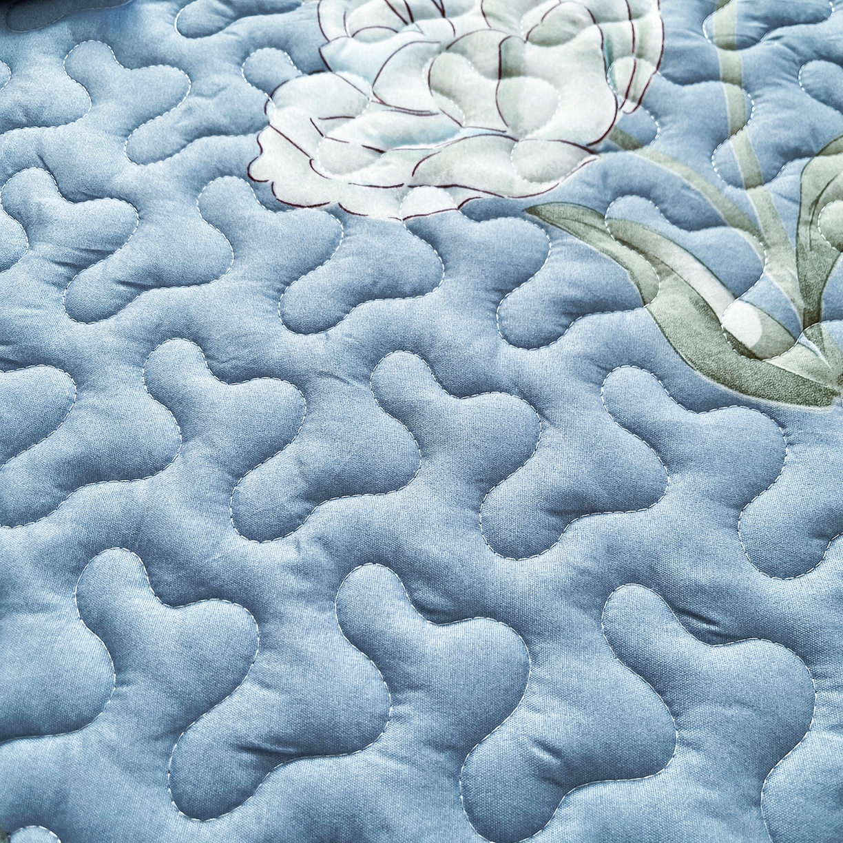 91家纺网 家纺一手货源 找家纺 笠裙 2025新款爆款A类水洗棉印花床盖四件套 床盖-婉华