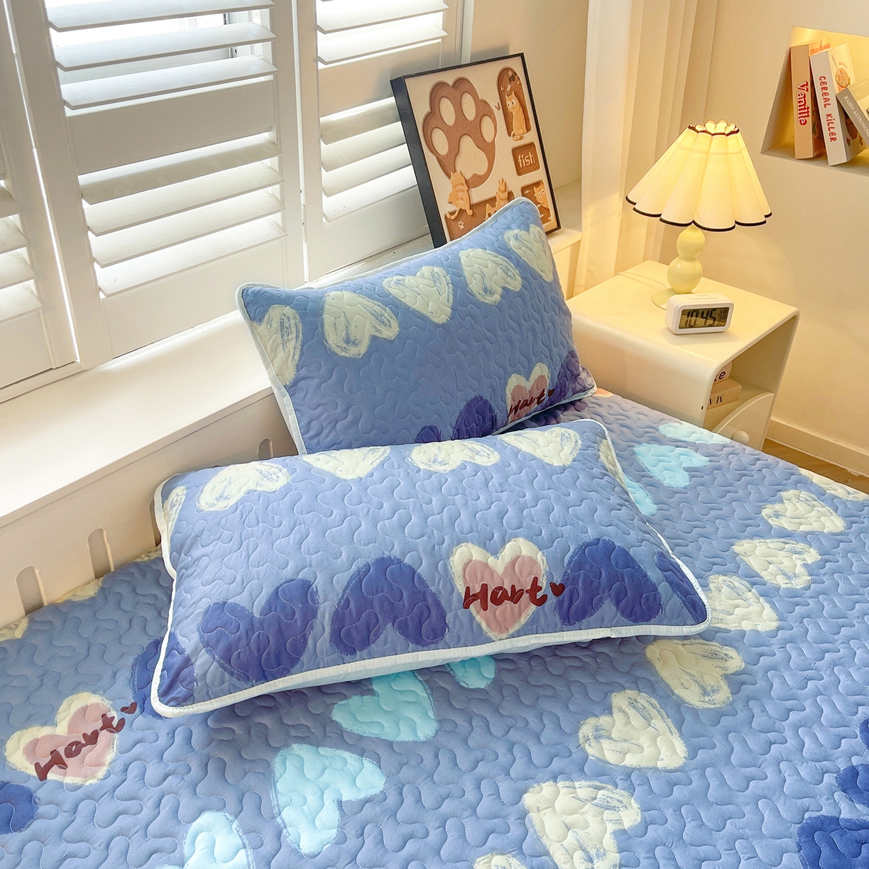 91家纺网 家纺一手货源 找家纺 笠裙 2025新款爆款A类水洗棉印花床盖四件套 床盖-心定律