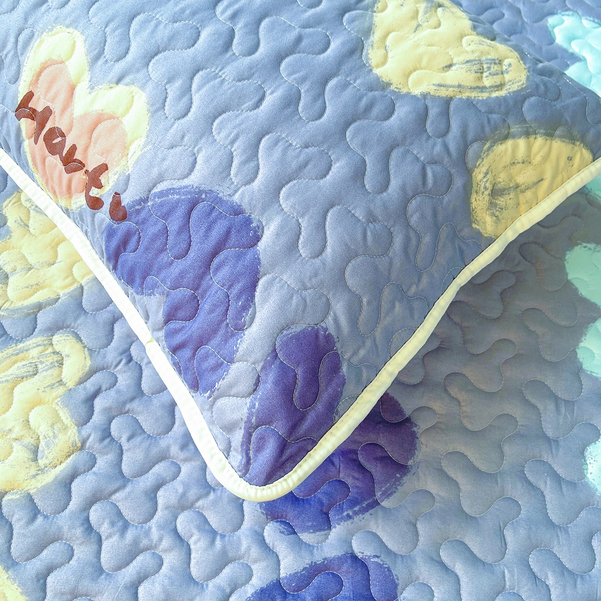 91家纺网 家纺一手货源 找家纺 笠裙 2025新款爆款A类水洗棉印花床盖四件套 床盖-心定律