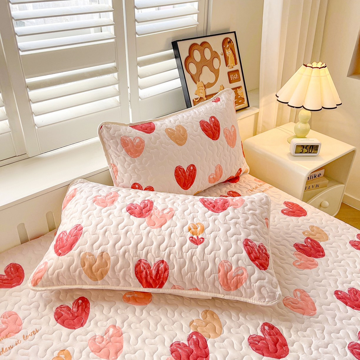 91家纺网 家纺一手货源 找家纺 笠裙 2025新款爆款A类水洗棉印花床盖四件套 床盖-心尚