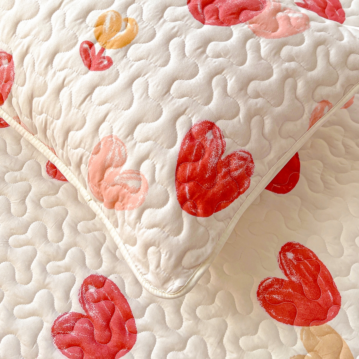 91家纺网 家纺一手货源 找家纺 笠裙 2025新款爆款A类水洗棉印花床盖四件套 床盖-心尚