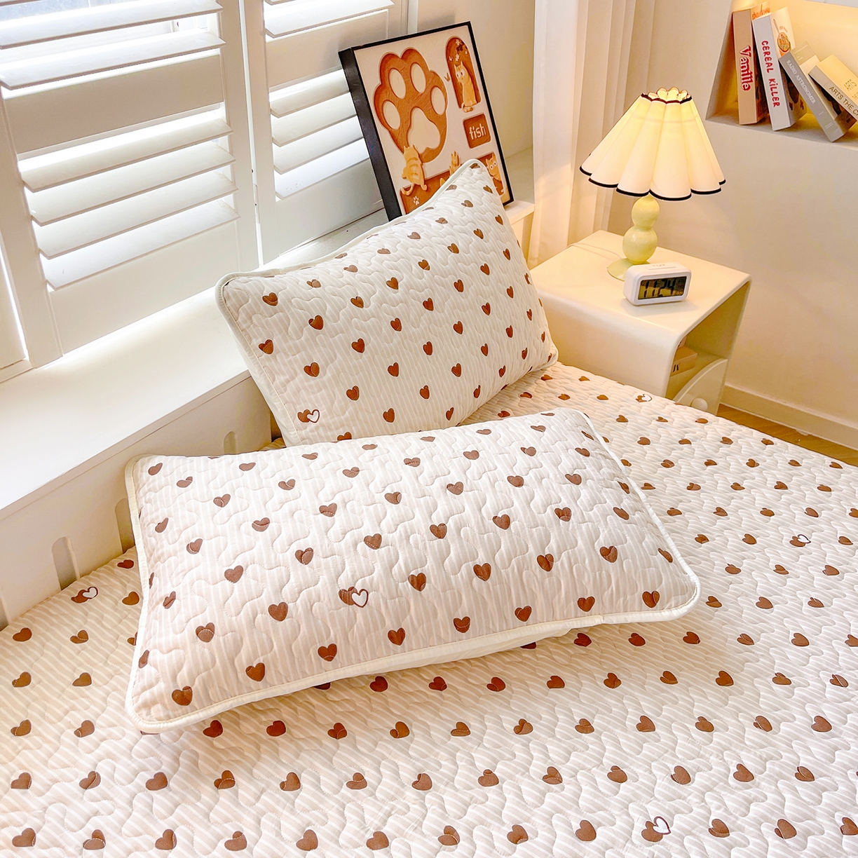 91家纺网 家纺一手货源 找家纺 笠裙 2025新款爆款A类水洗棉印花床盖四件套 床盖-心意