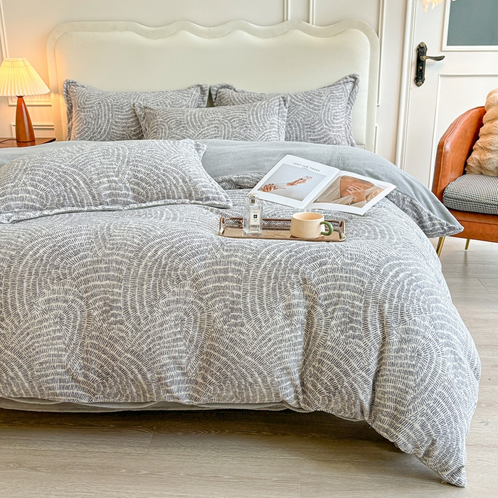 91家纺网 家纺一手货源 找家纺 （总）菡宝 2025新款简约良品风牛奶绒四件套-查尔斯系列 支持定做定制尺寸