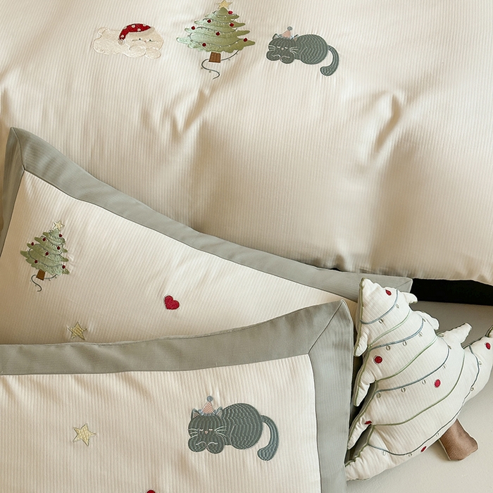 91家纺网 家纺一手货源 找家纺 （总）风向标家纺 2025新款透气软织提花磨毛卡通毛巾绣四件套-风格二