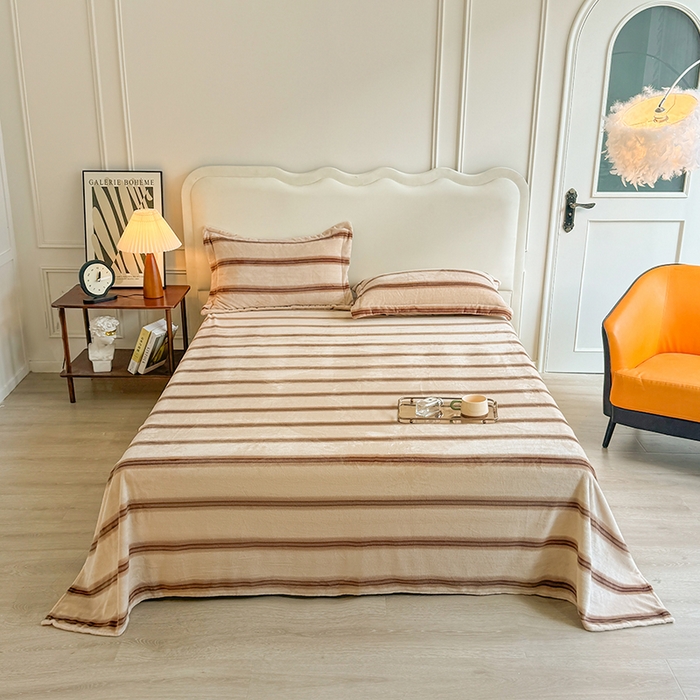 91家纺网 家纺一手货源 找家纺 菡宝 2025新款简约良品风牛奶绒四件套-查尔斯系列 支持定做定制尺寸 查尔斯-卡其