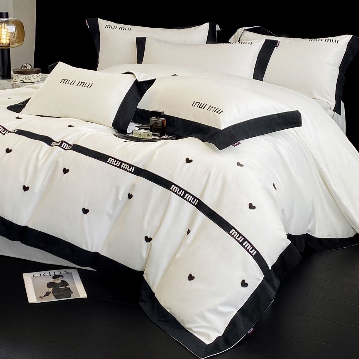 91家纺网 家纺一手货源 找家纺 （总）高端A类加厚保暖全棉磨毛四件套纯棉被套奢侈品同款刺绣轻奢床笠款秋冬床上用品