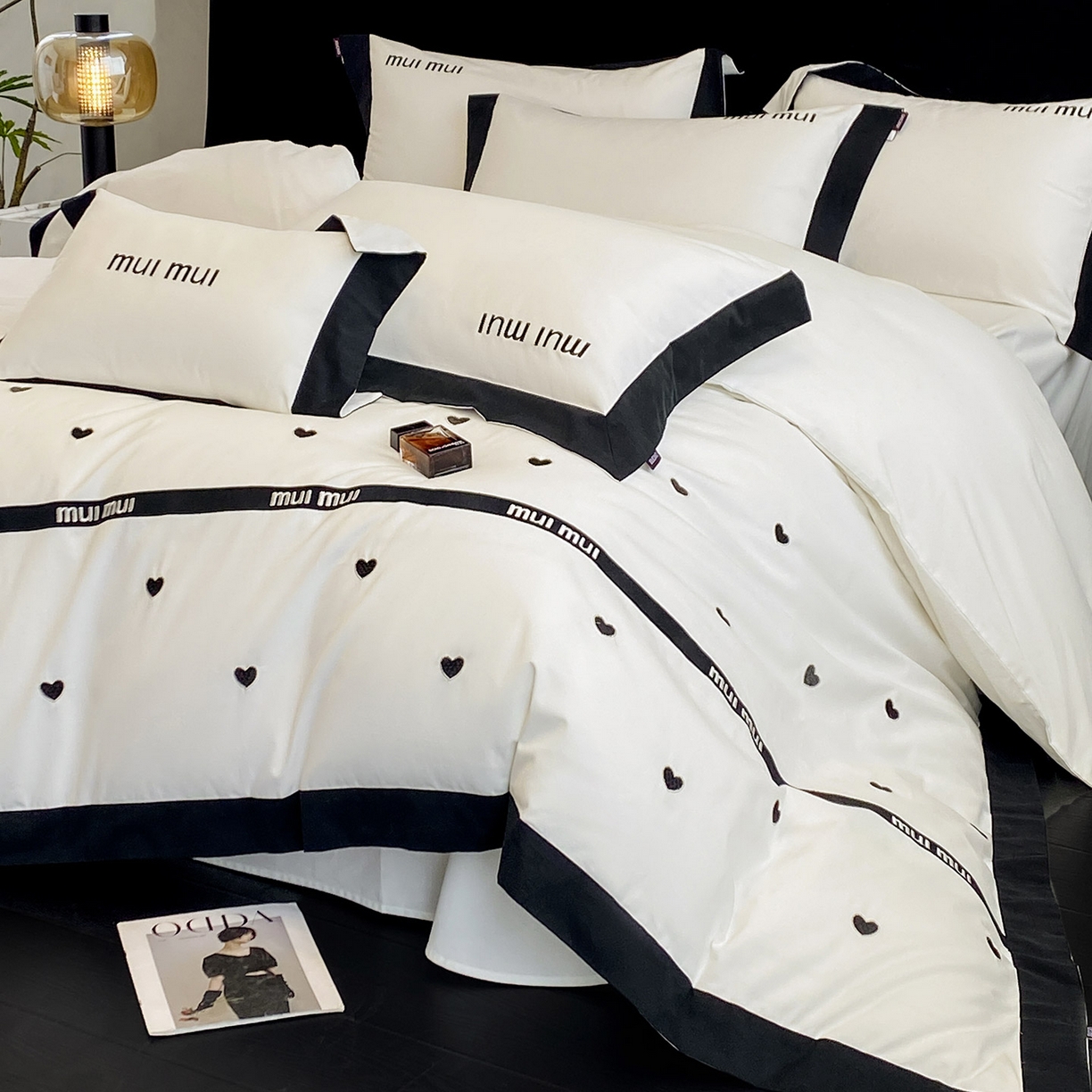 91家纺网 家纺一手货源 找家纺 （总）高端A类加厚保暖全棉磨毛四件套纯棉被套奢侈品同款刺绣轻奢床笠款秋冬床上用品