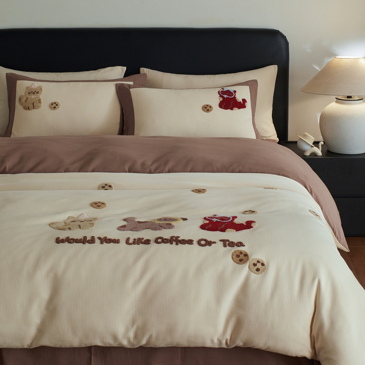 （总）风向标家纺 2025新款透气软织提花磨毛卡通毛巾绣四件套-风格三