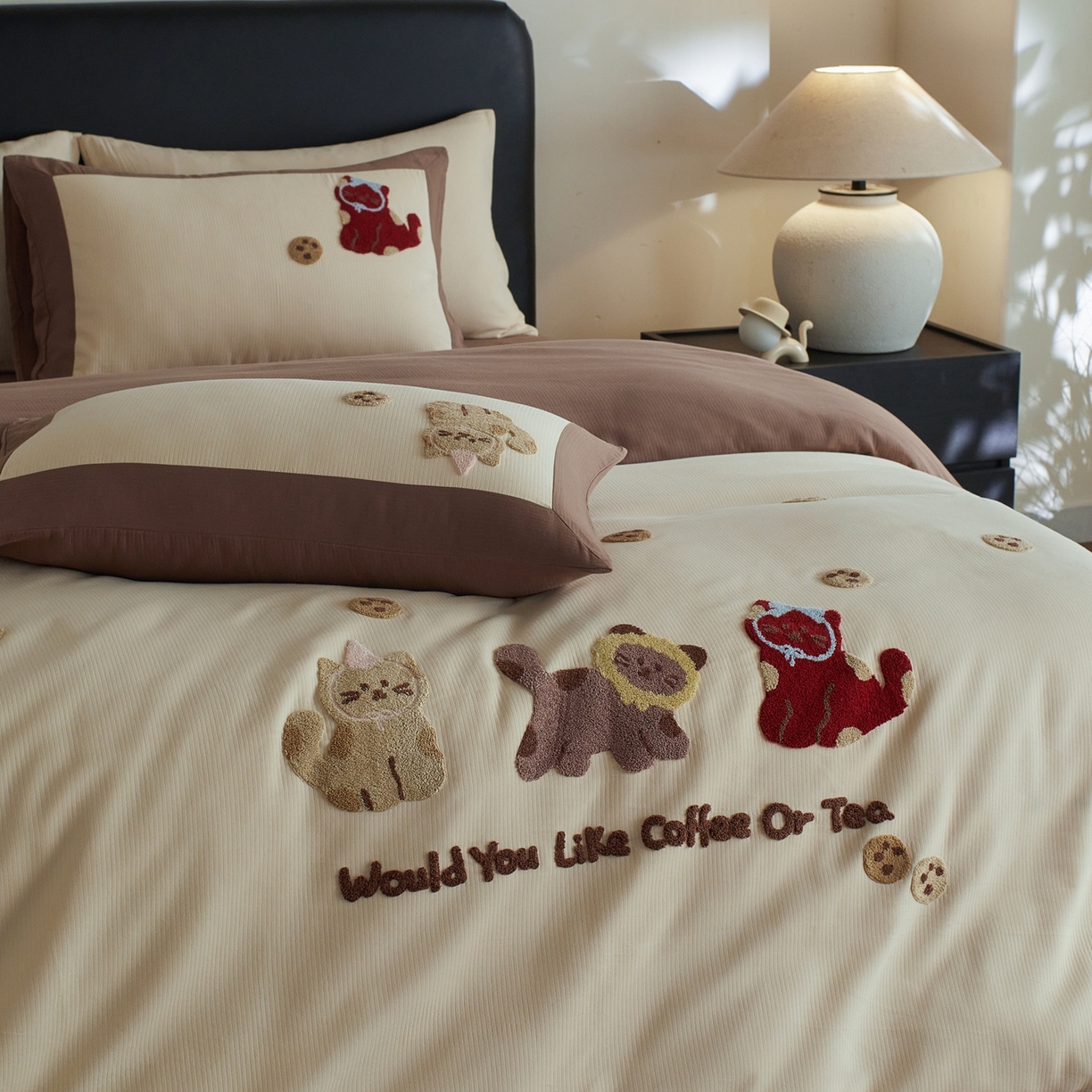 91家纺网 家纺一手货源 找家纺 （总）风向标家纺 2025新款透气软织提花磨毛卡通毛巾绣四件套-风格三