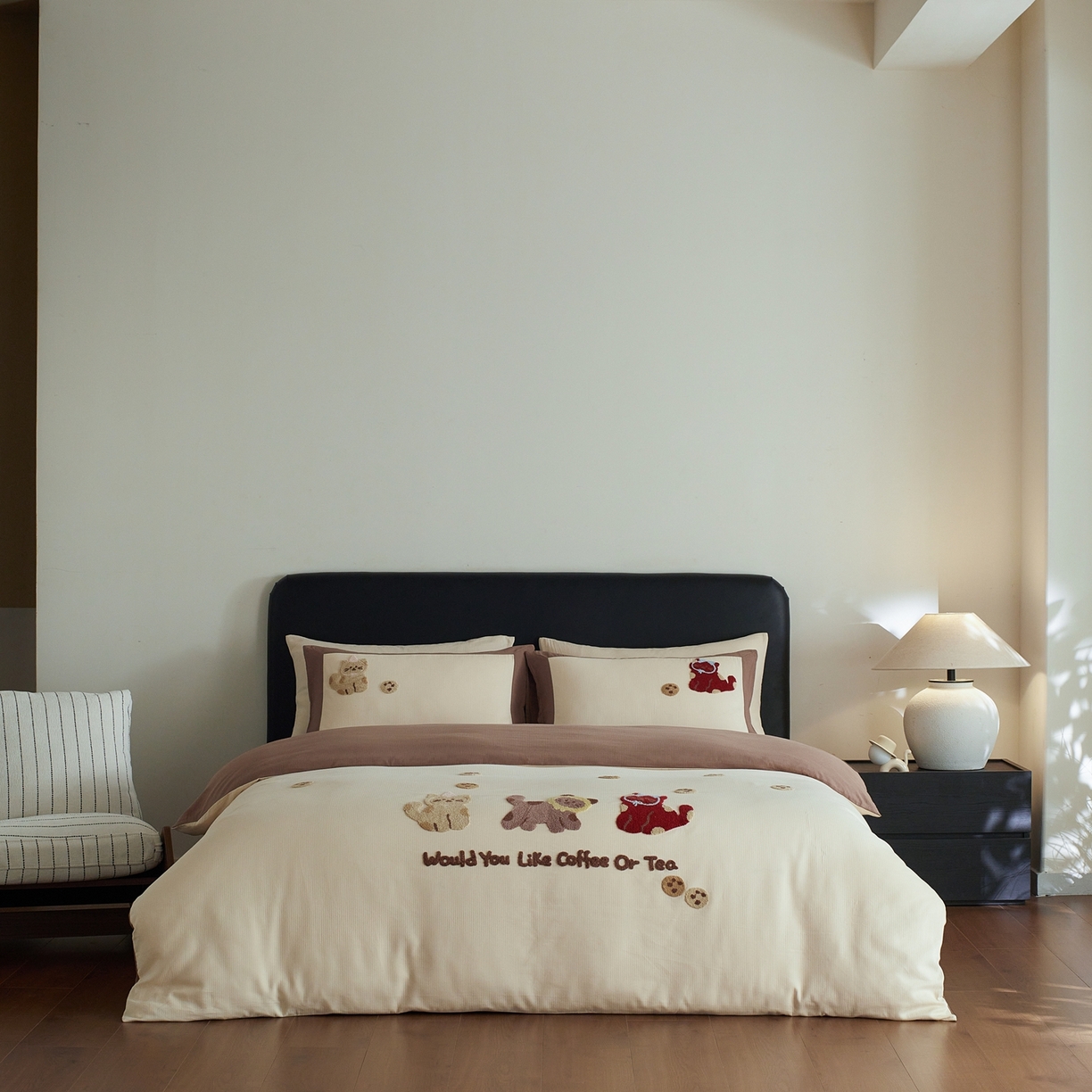 91家纺网 家纺一手货源 找家纺 （总）风向标家纺 2025新款透气软织提花磨毛卡通毛巾绣四件套-风格三