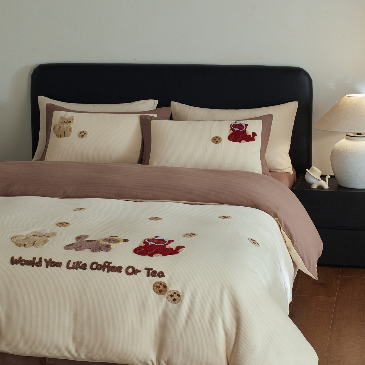 91家纺网 家纺一手货源 找家纺 （总）风向标家纺 2025新款透气软织提花磨毛卡通毛巾绣四件套-风格三