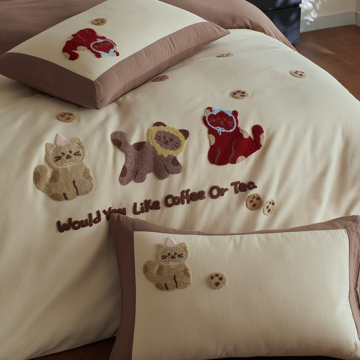 91家纺网 家纺一手货源 找家纺 （总）风向标家纺 2025新款透气软织提花磨毛卡通毛巾绣四件套-风格三