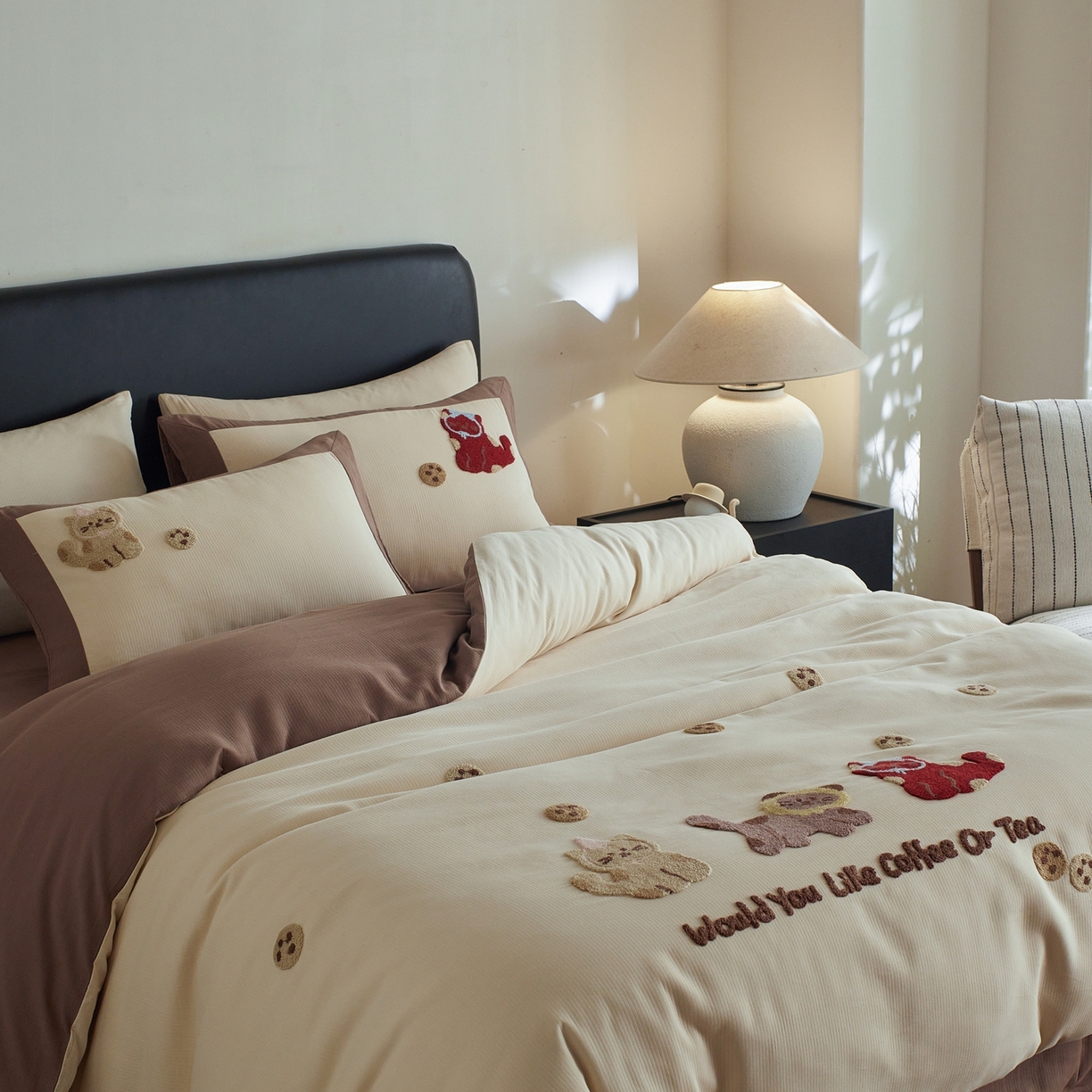 91家纺网 家纺一手货源 找家纺 （总）风向标家纺 2025新款透气软织提花磨毛卡通毛巾绣四件套-风格三