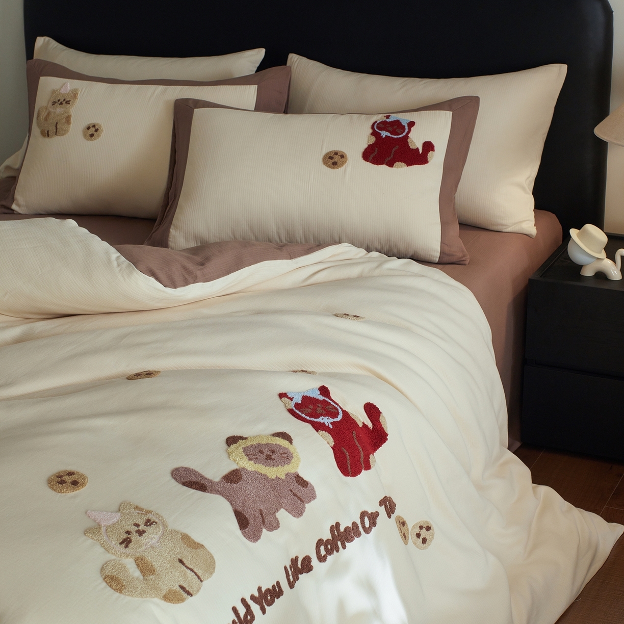 91家纺网 家纺一手货源 找家纺 （总）风向标家纺 2025新款透气软织提花磨毛卡通毛巾绣四件套-风格三