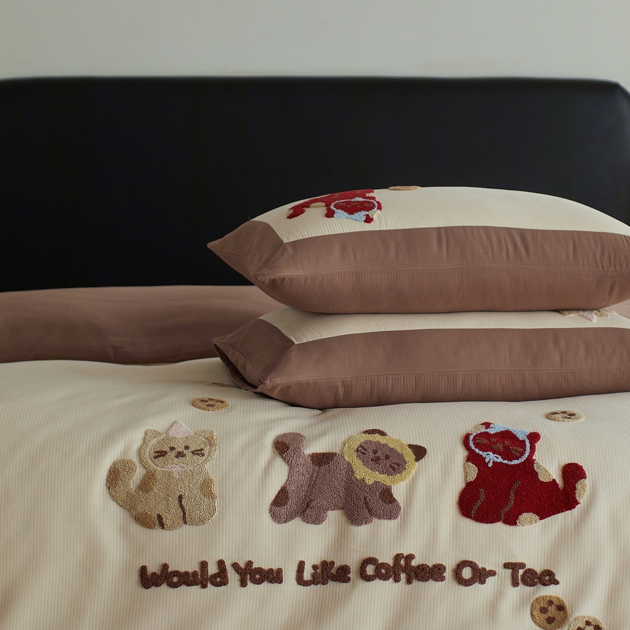 91家纺网 家纺一手货源 找家纺 （总）风向标家纺 2025新款透气软织提花磨毛卡通毛巾绣四件套-风格三