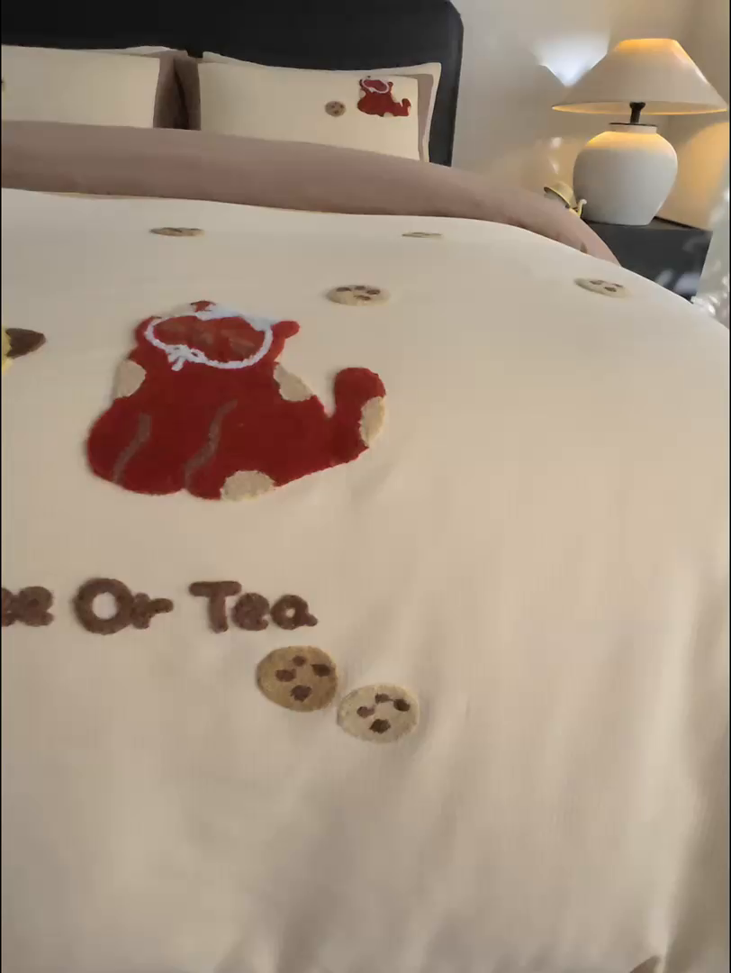 91家纺网 家纺一手货源 找家纺 （总）风向标家纺 2025新款透气软织提花磨毛卡通毛巾绣四件套-风格三