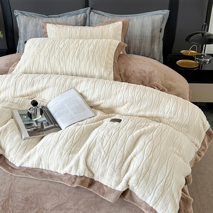 91家纺网 家纺一手货源 找家纺 （总）太阳树 2025新款高克重兔毛绒牛奶绒四件套